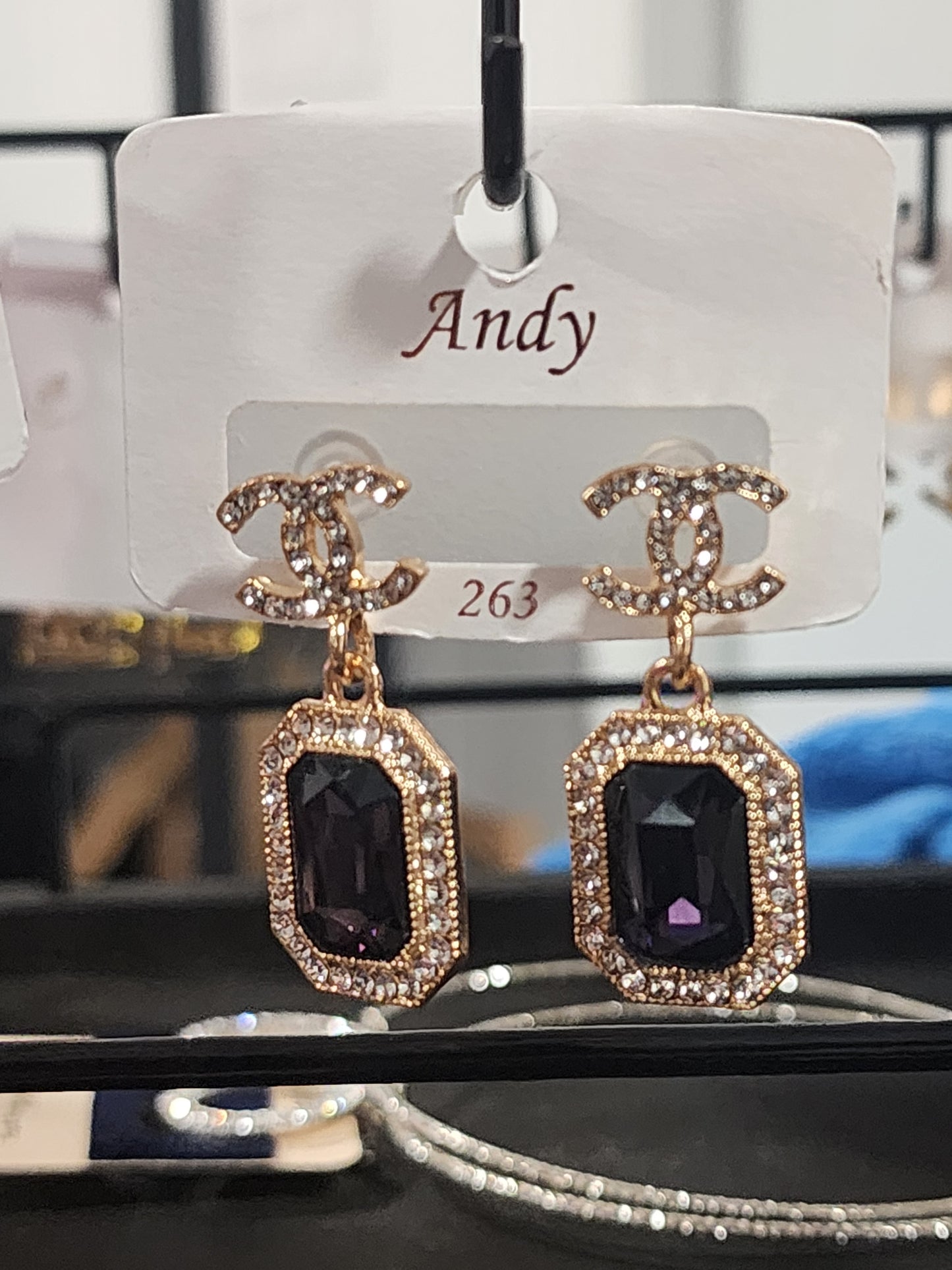 Gold or Silver Rhinestone Earrings