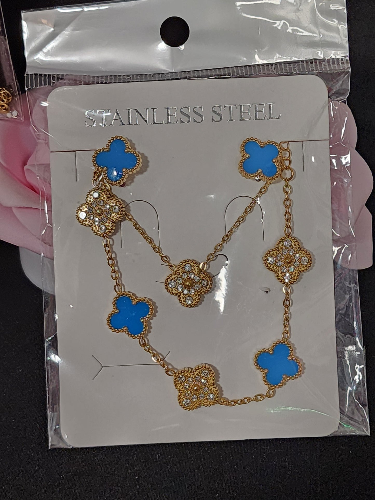 Fashion Clover Necklace, Bracelet and Earrings Sets (ON SALE)