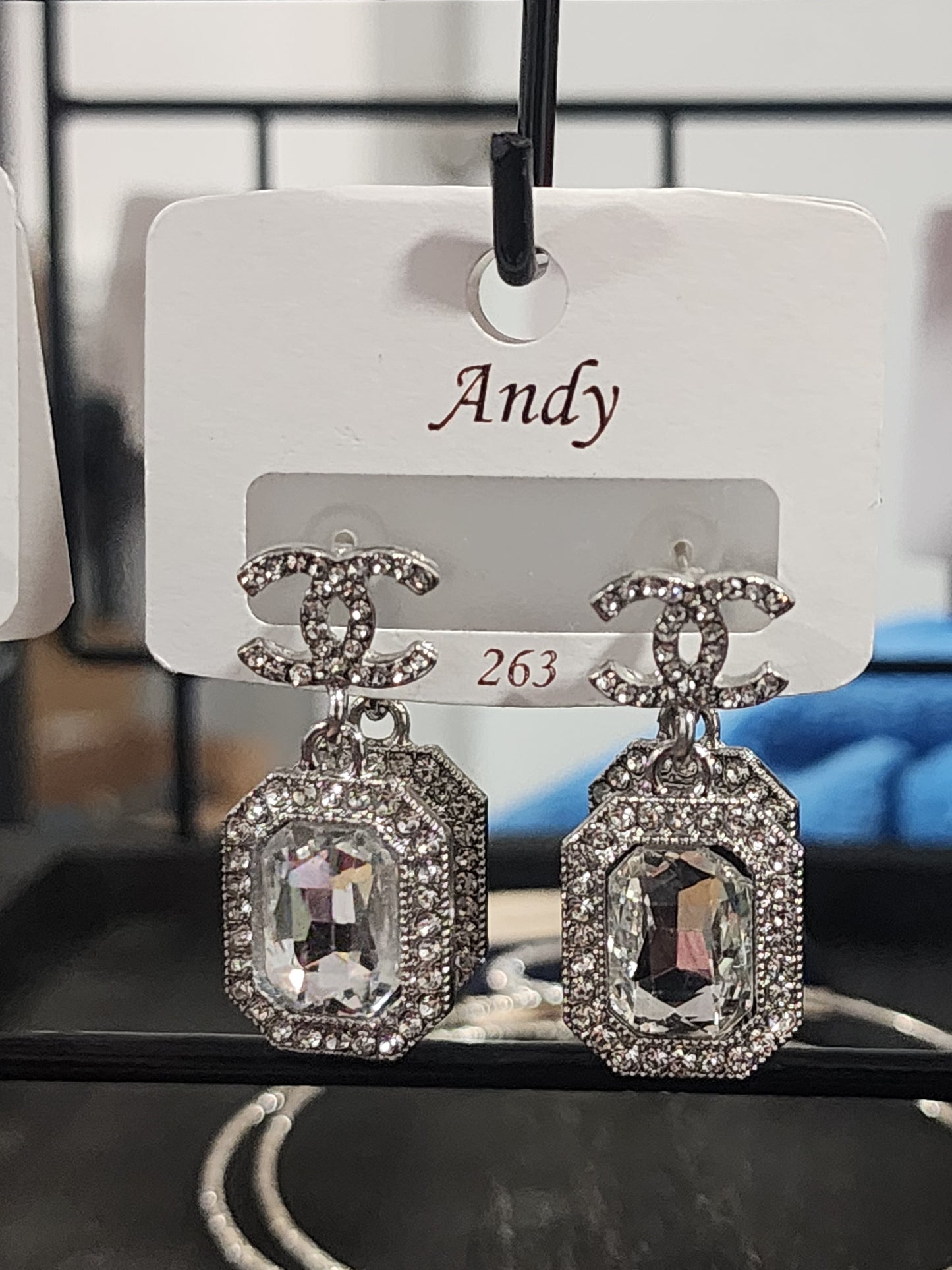 Gold or Silver Rhinestone Earrings