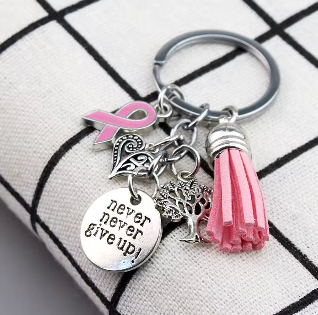 Cancer Awareness Pink Ribbon Jewelry and Keychains