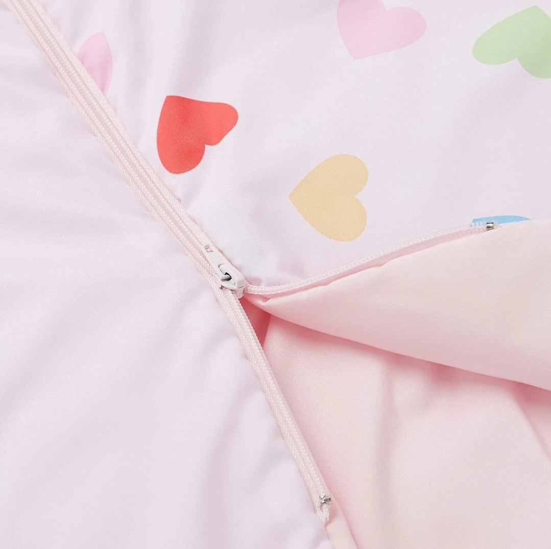 Kids Ultra-Soft Light Weight 3-in-1 Slumber Sleeping Bag (Hearts) (ON SALE)