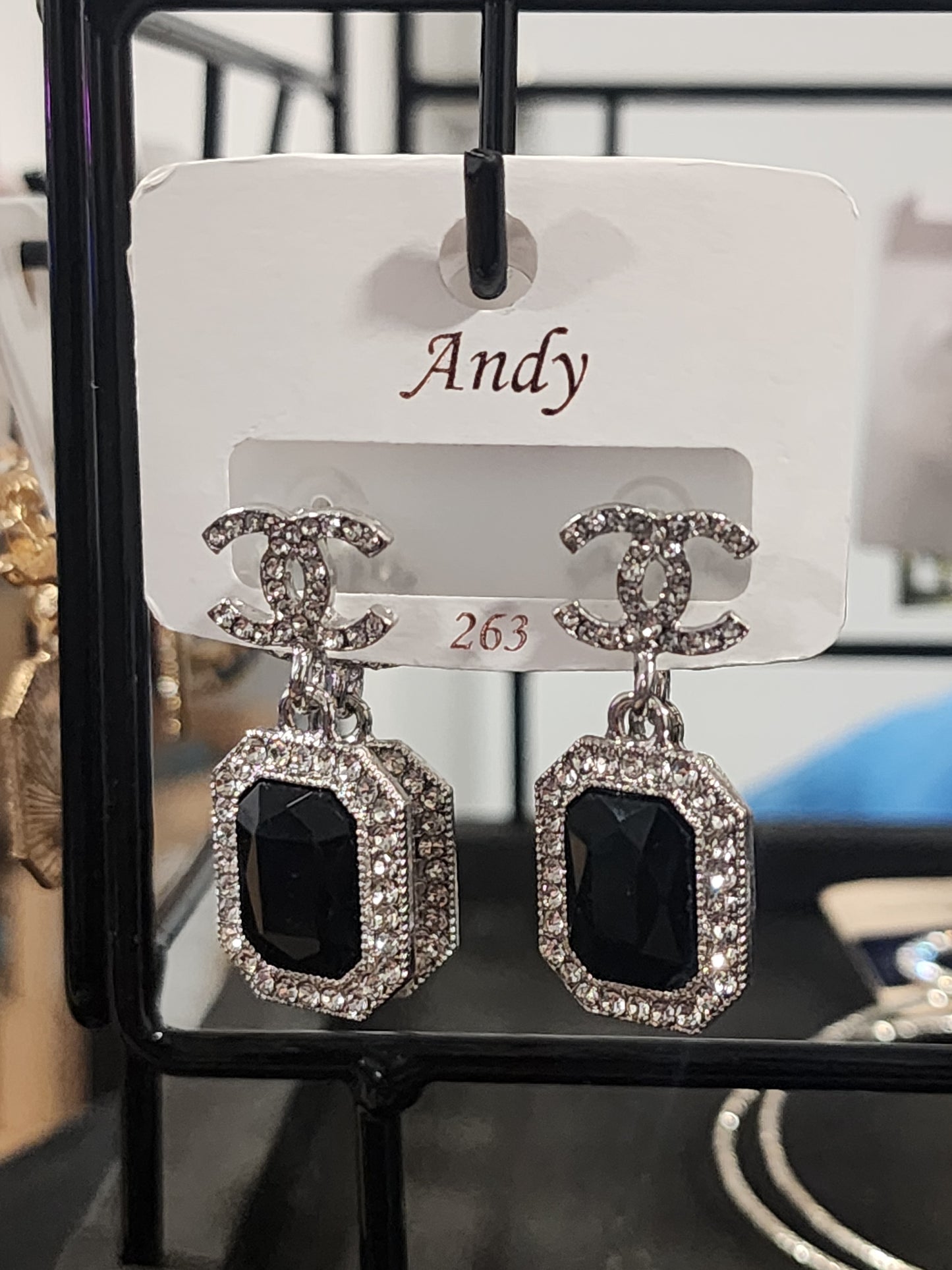 Gold or Silver Rhinestone Earrings