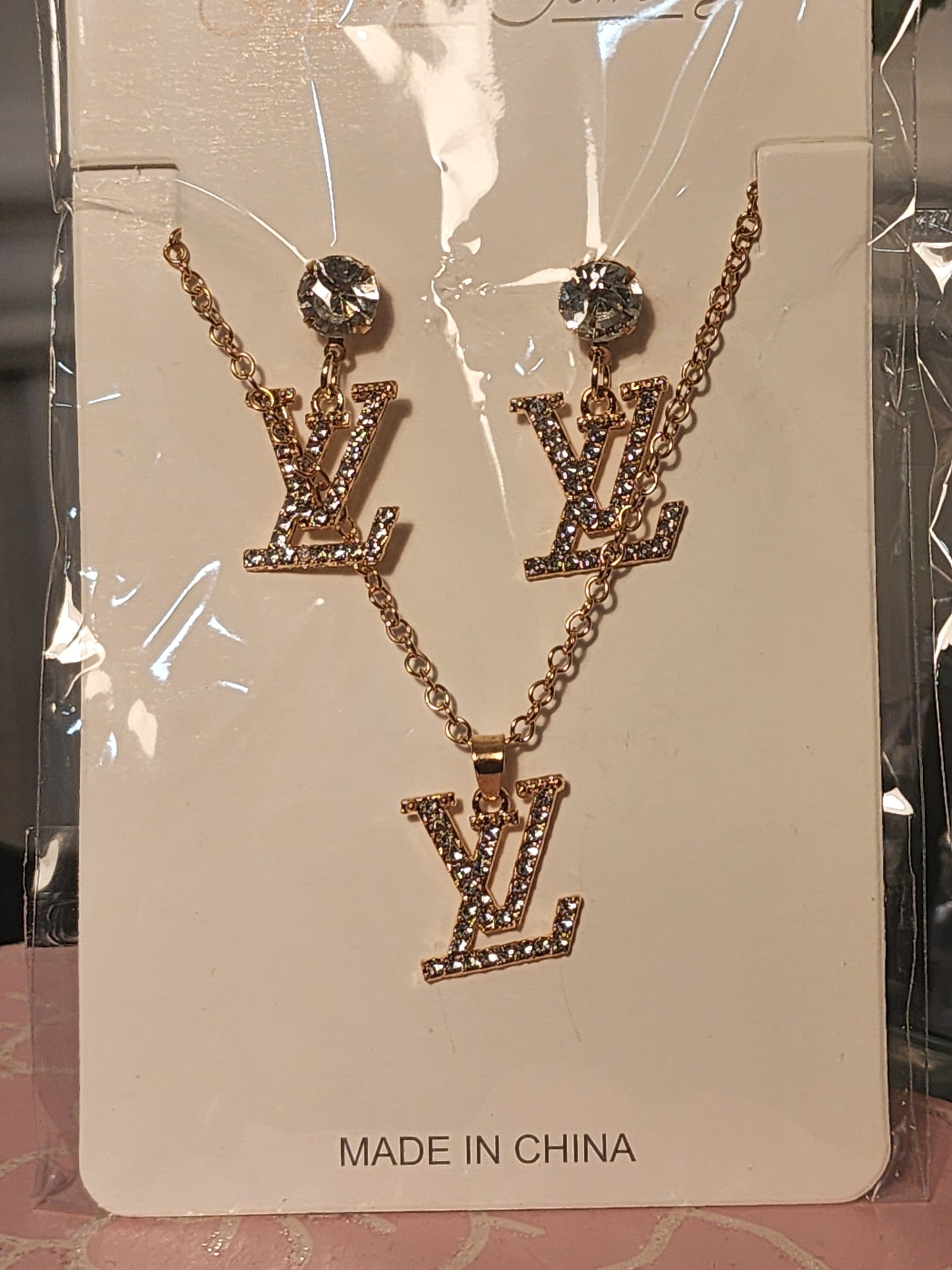 Gold or Silver Necklace with Earrings Sets