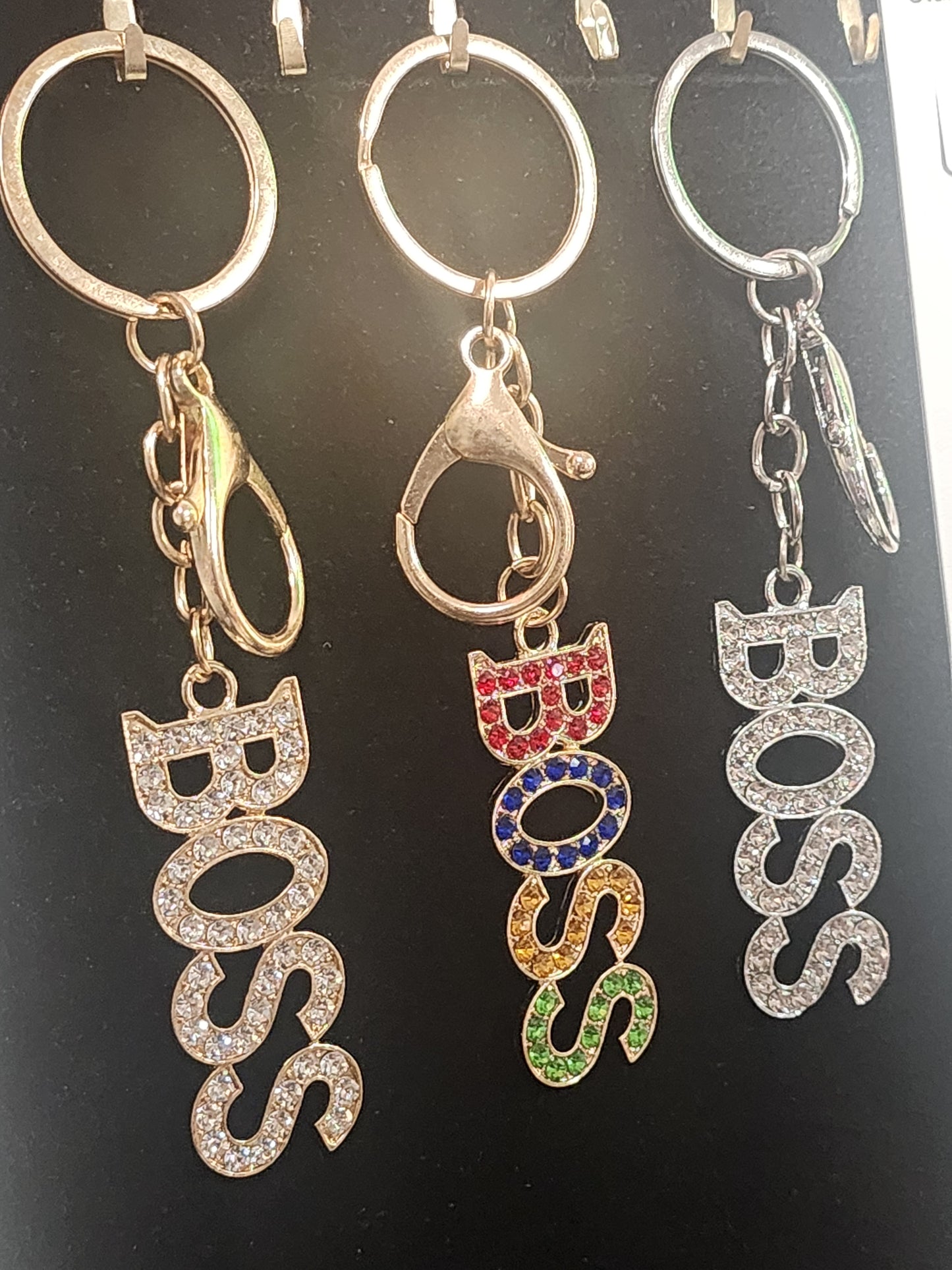 BOSS Gold, Silver or Multi Color Keychains
