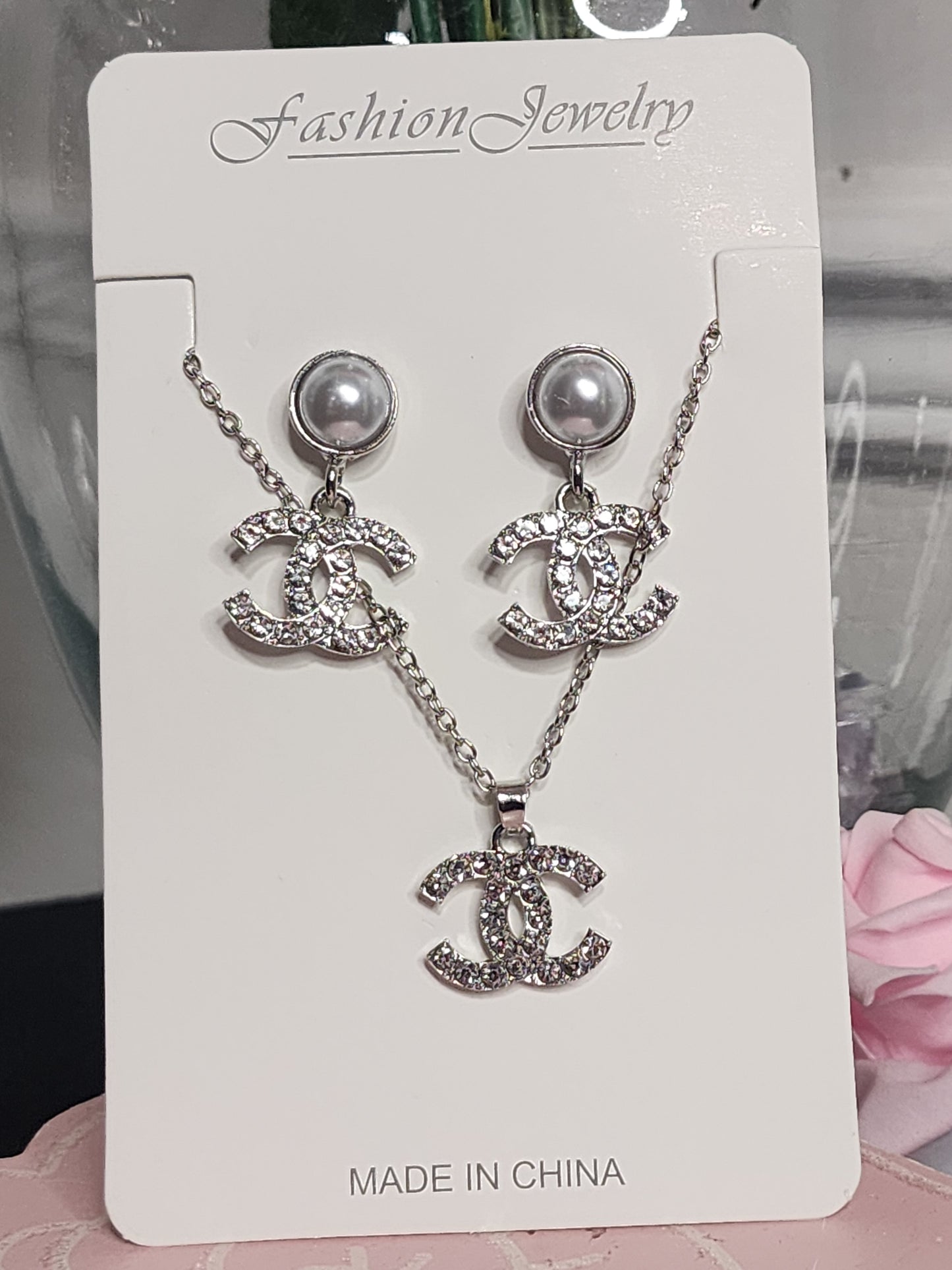 Gold or Silver Necklace with Earrings Sets
