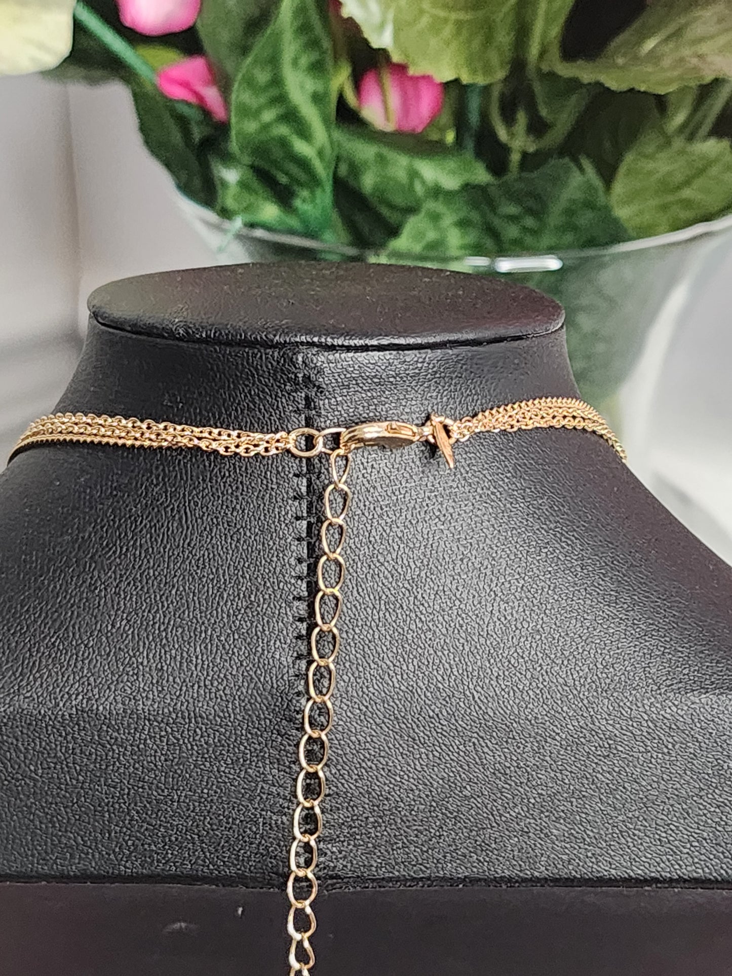 Semi Precious Layered Pendant Necklace