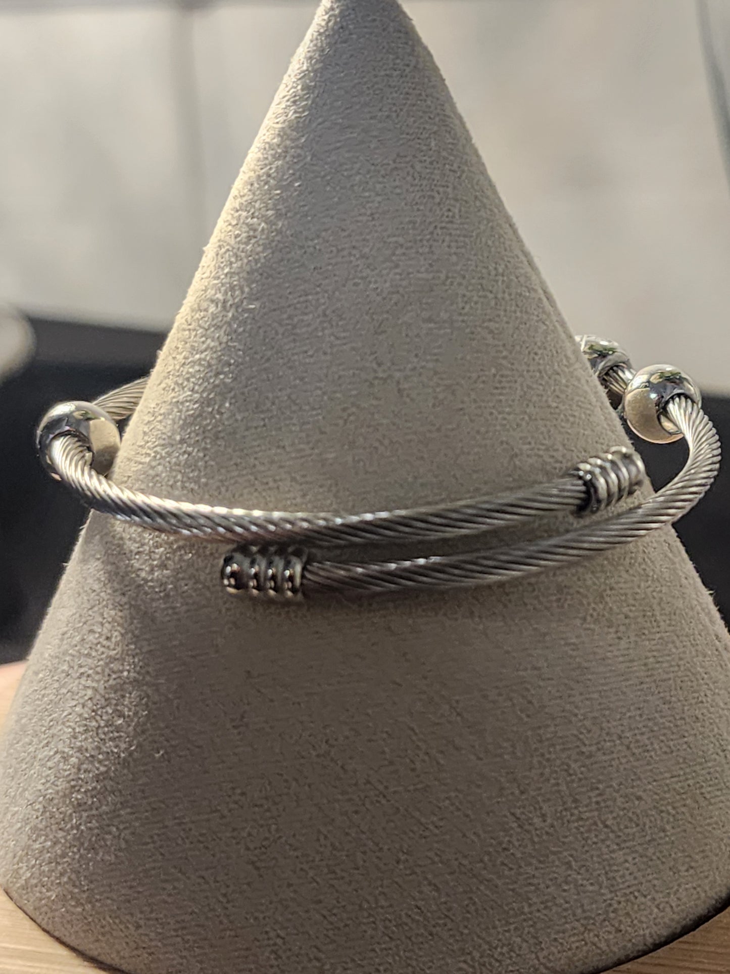 Silver Stainless Steel Adjustable Charm Bracelets