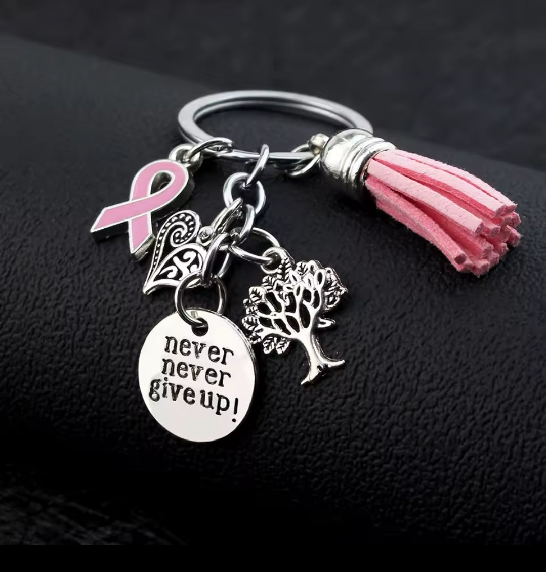 Cancer Awareness Pink Ribbon Jewelry and Keychains