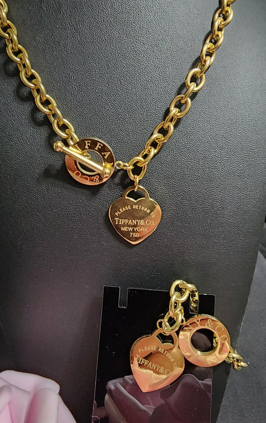 Fashion Stainless Steel Gold or Silver Sets (Heavy thick Sets)
