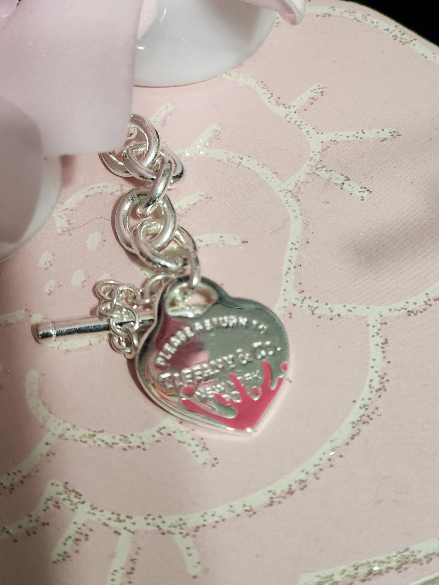 Dripping Hearts, Silver Stainless Steel Necklaces