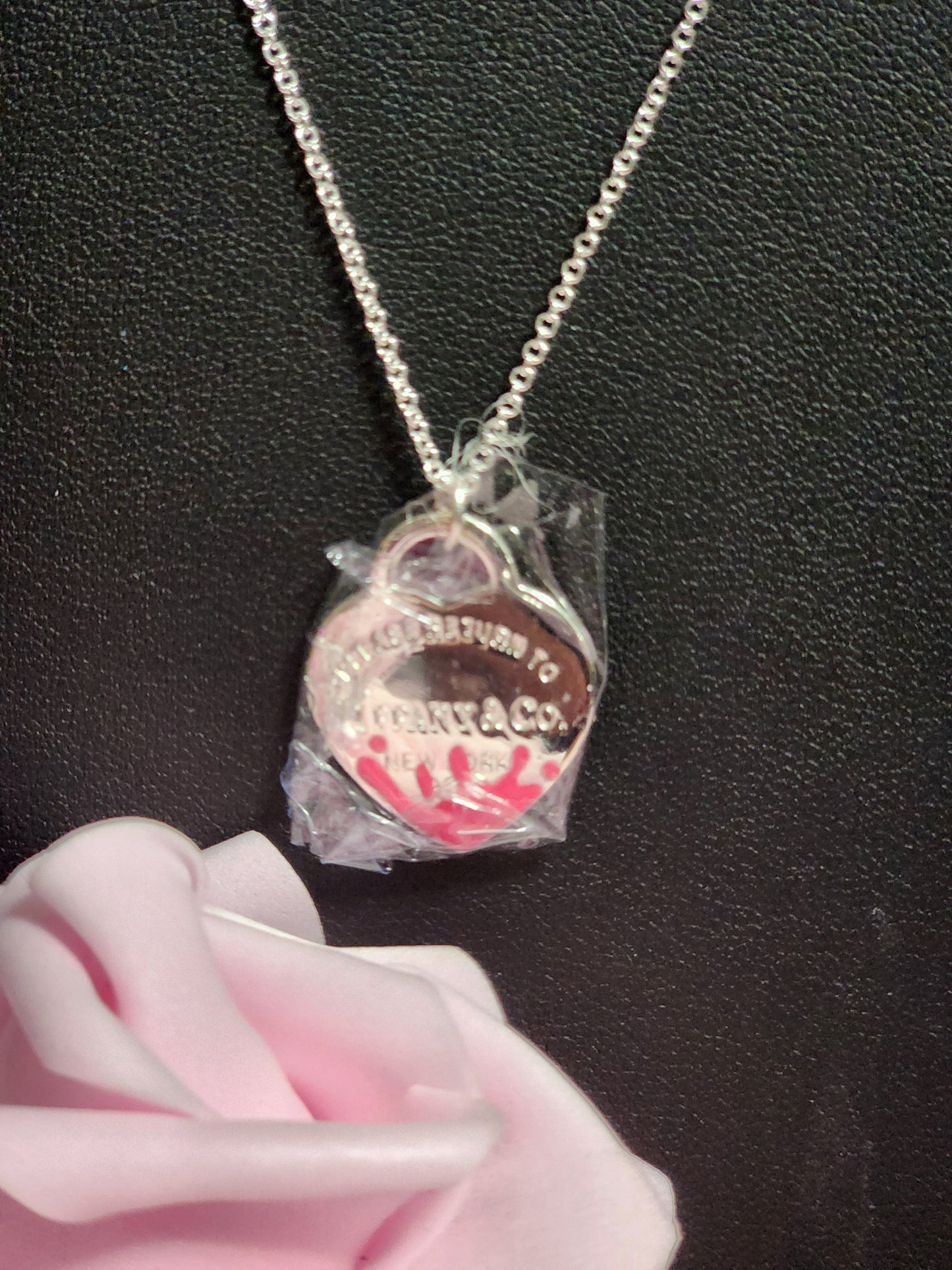 Dripping Hearts, Silver Stainless Steel Necklaces