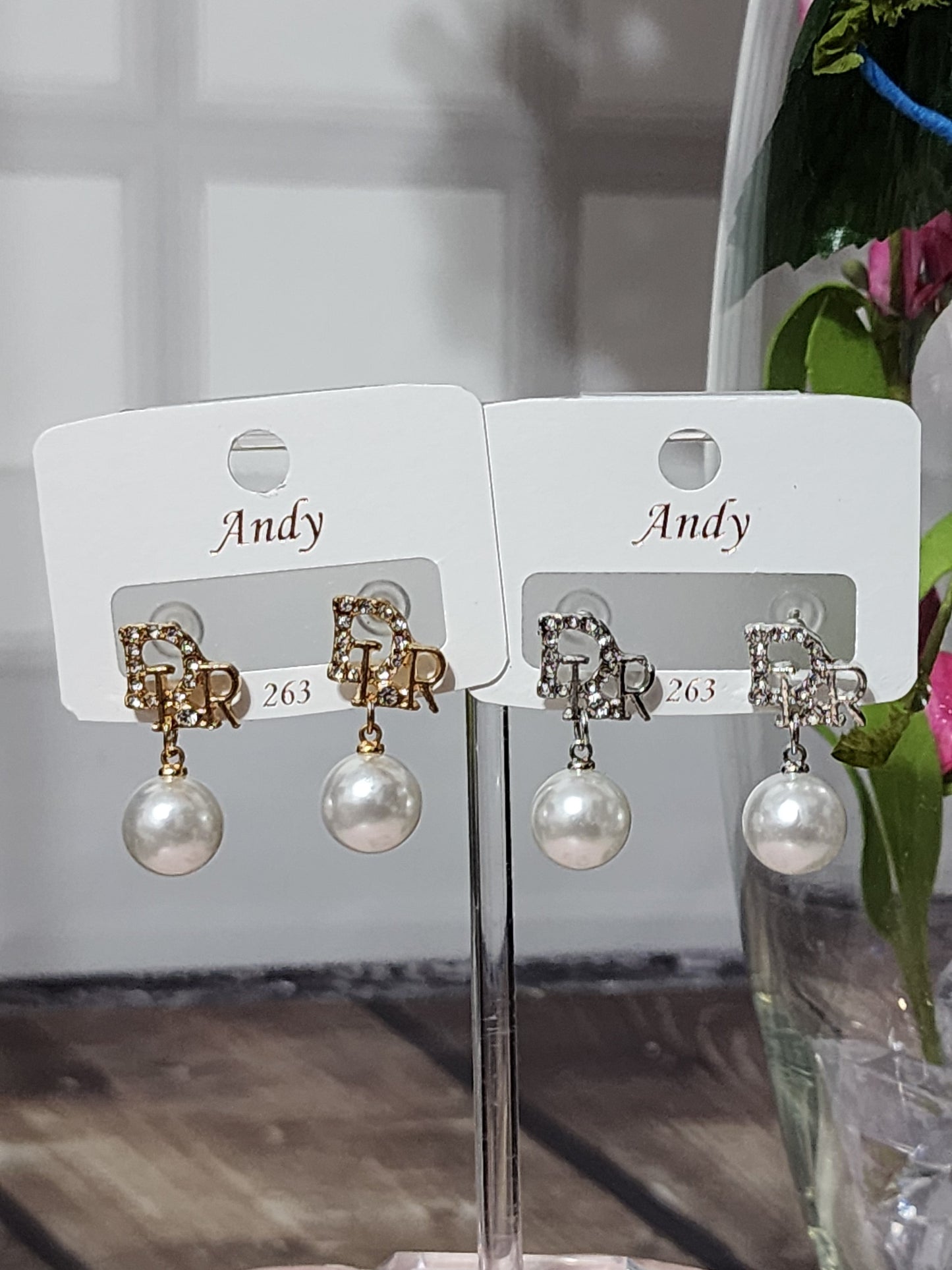Gold or Silver Pearl Drop Earrings