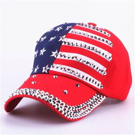 American Flag Bling Hats (Available in Blue, Red or White) CLEARANCE