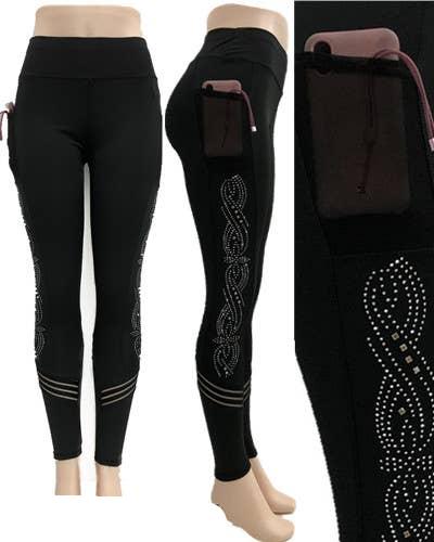 Women's YOGA RHINESTONE LEGGINGS (Size: S,M,L,XL) (ON SALE)