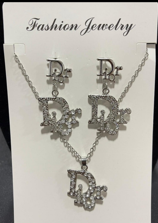 Fashion Gold or Silver Necklace with Earrings Sets