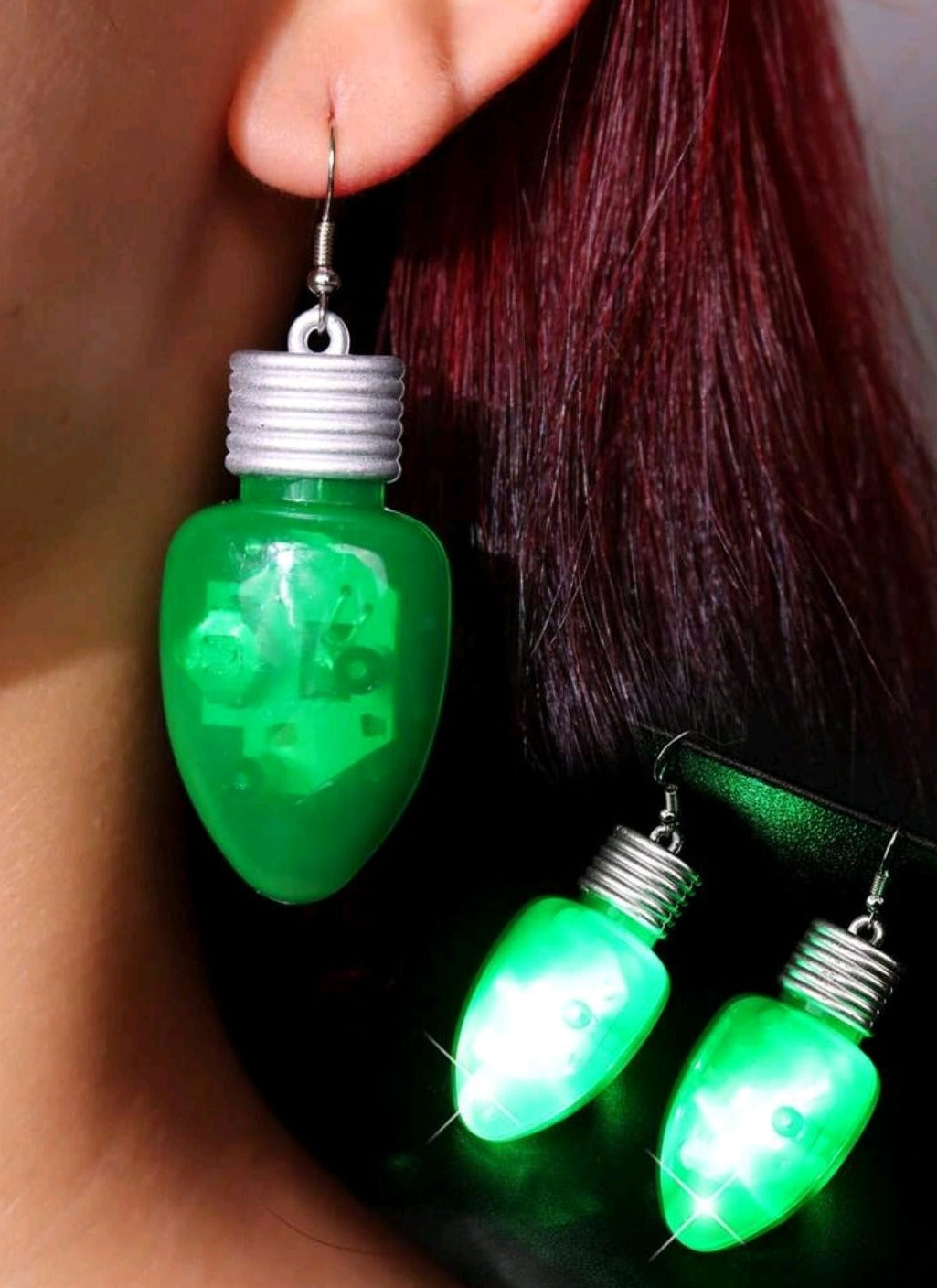 Light Up Christmas Bulb Earrings