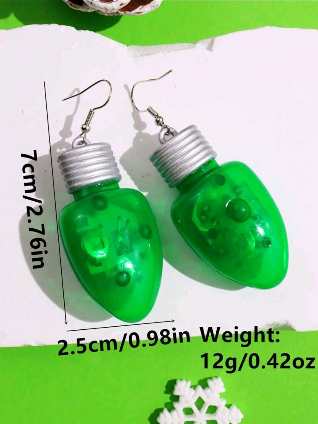 Light Up Christmas Bulb Earrings