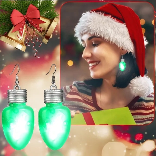 Light Up Christmas Bulb Earrings