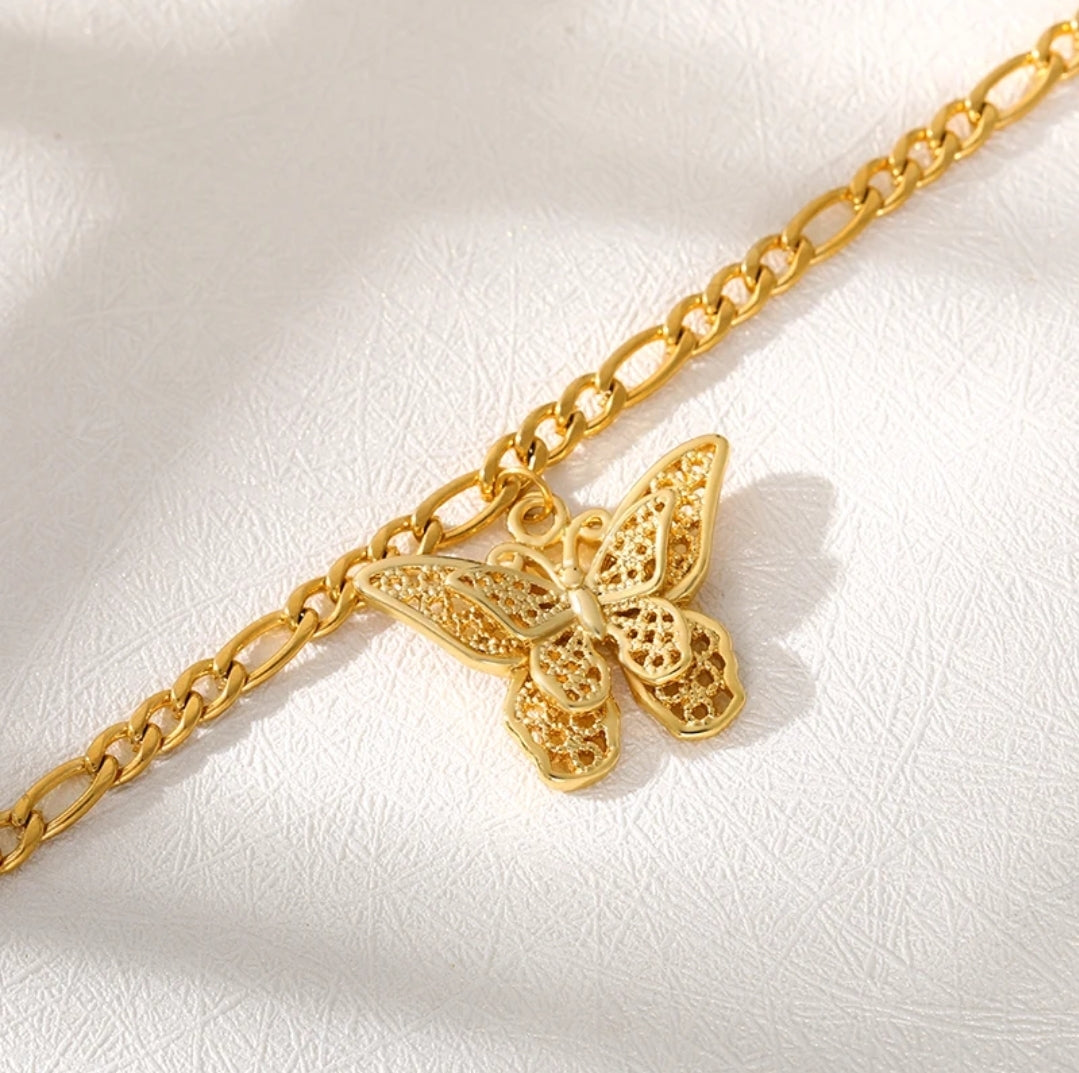 Butterfly Stainless Steel Anklets