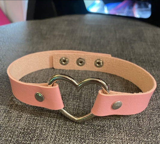 Pink Heart Choker