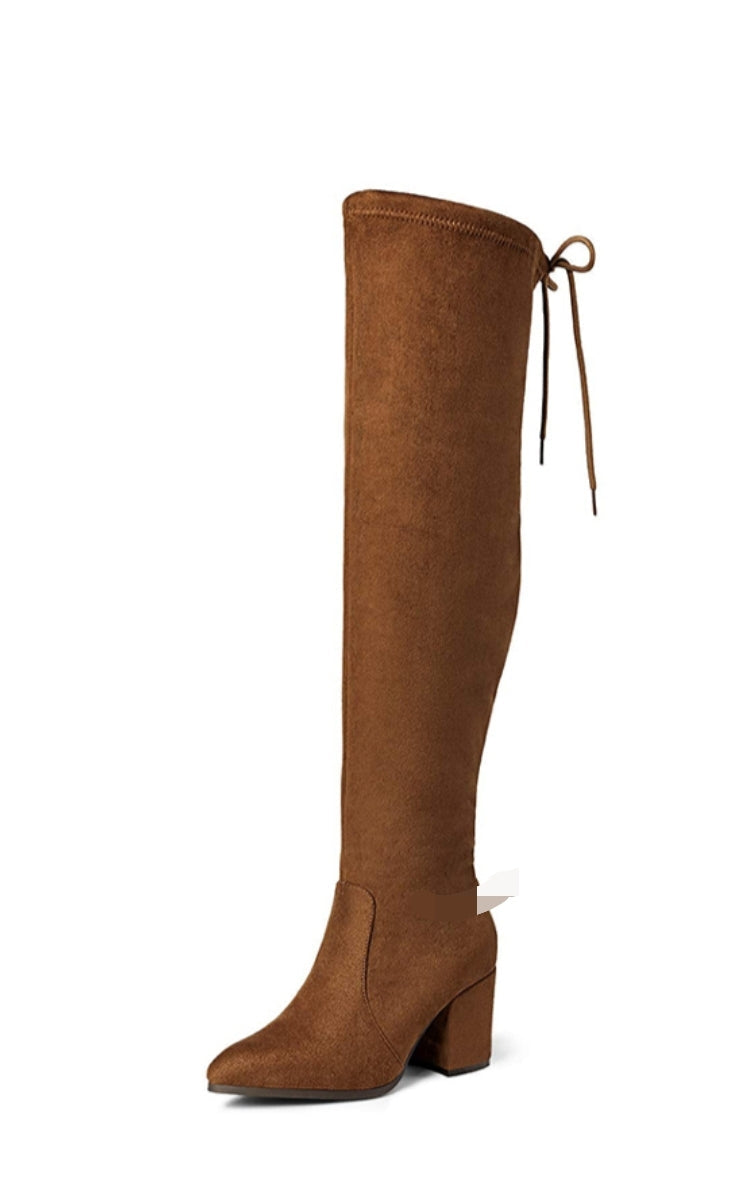 Over the Knee Block Heel Women's Boots (ON Sale)