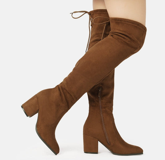 Over the Knee Block Heel Women's Boots (ON Sale)