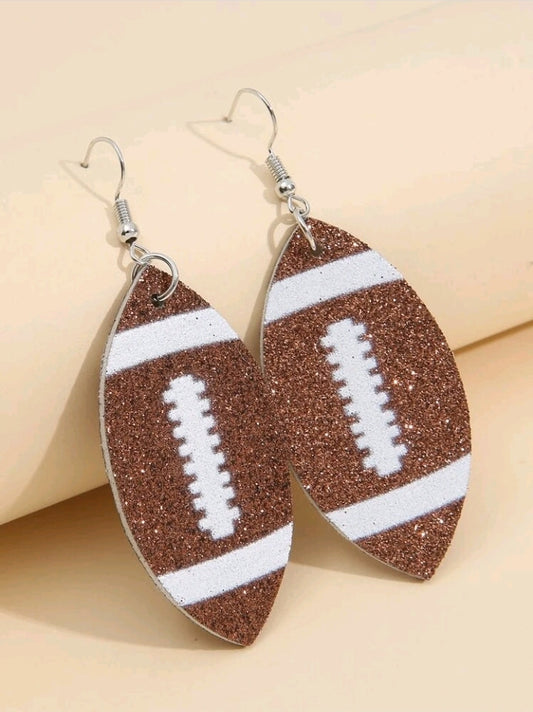 Football, Glitter, Drop Earrings