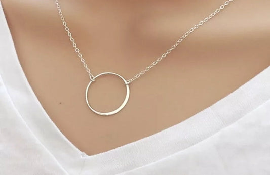 Stainless Steel Circle Slide Pendant w/ a Rolo 18in Chain