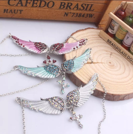 Angel's Wings - Necklace (Available in White, Blue or Pink)
