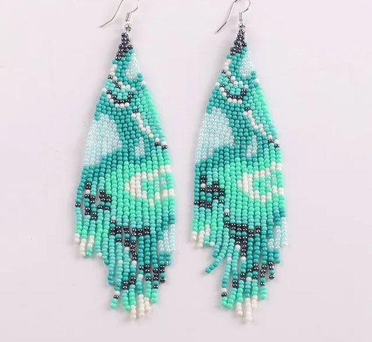 Camo Seed Bead Earrings