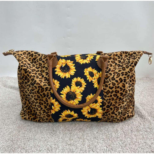 Leopard Print w/ Sunflower Weekender Bag