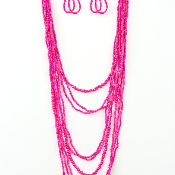 Totally Tonga Pink Necklace and Earrings