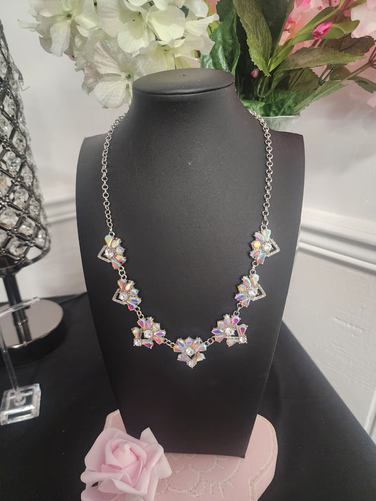 Silver Multi Colored Necklaces with Earrings Sets
