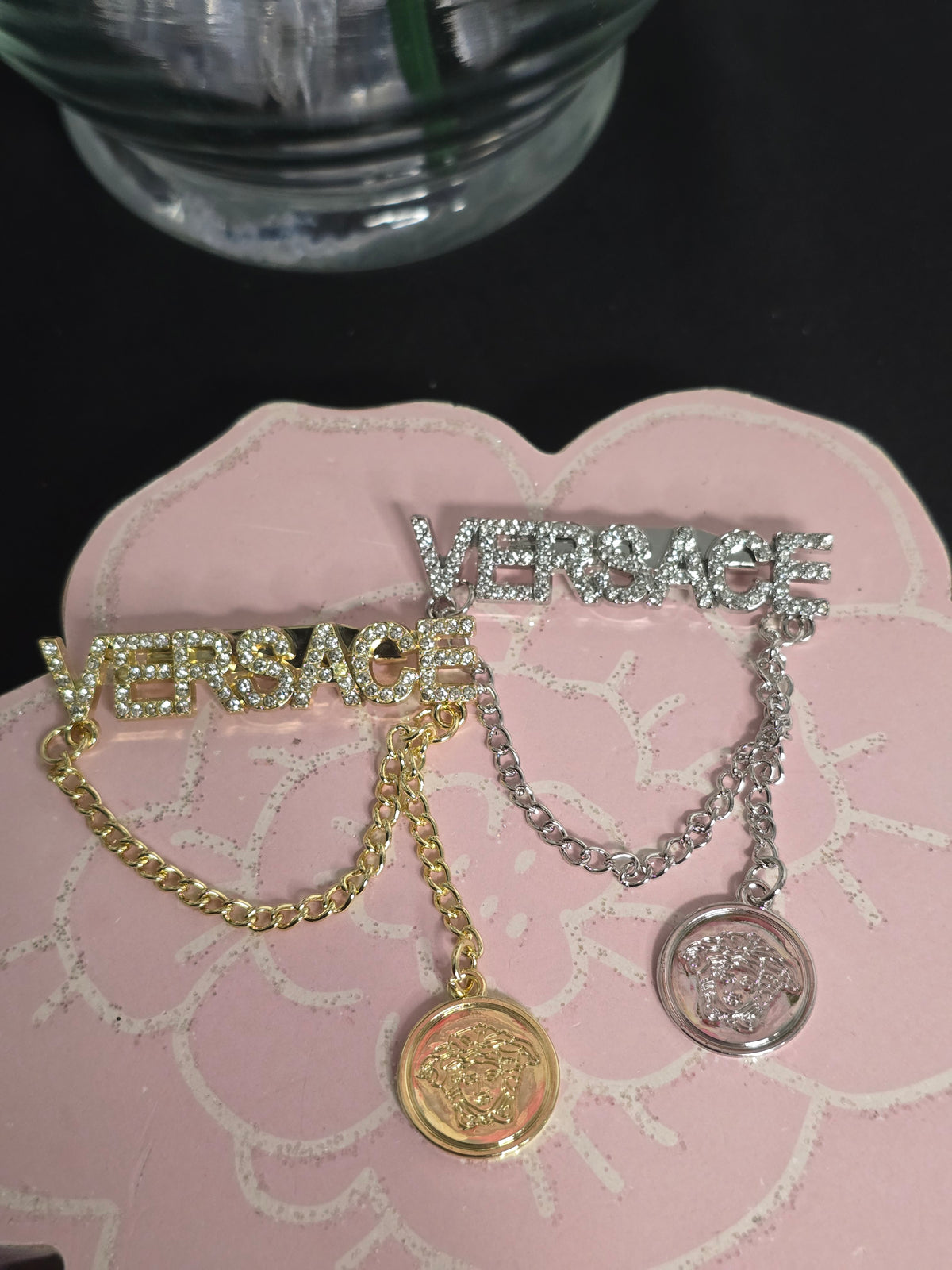 Gold or Silver Rhinestone Brooches (Handmade)