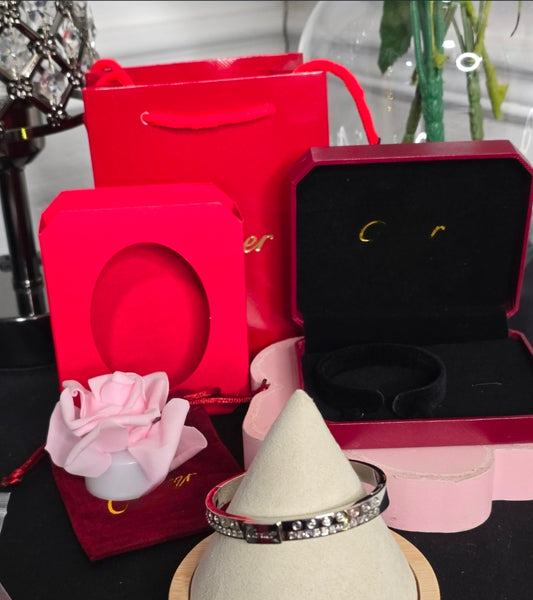 Gold, Silver or Rose Gold Stainless Steel Love Bracelets ALL come with Gift Box,Gift Bag and Pouch or Matching Earrings (ON SALE)