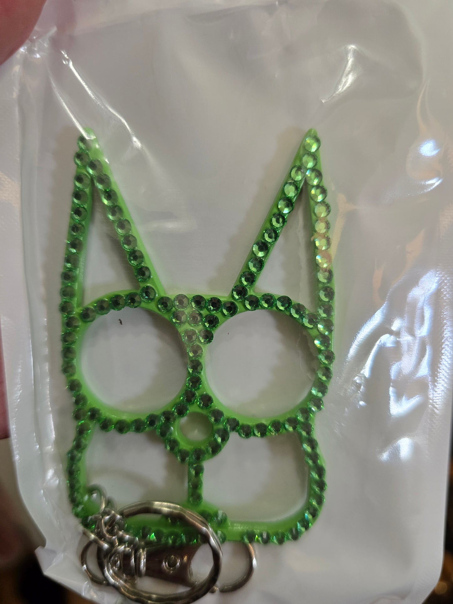 Safety Cat Keychains (Available in Blue, Black, Gold, Pink, Purple, LEOPARD Print, with or without Rhinestones