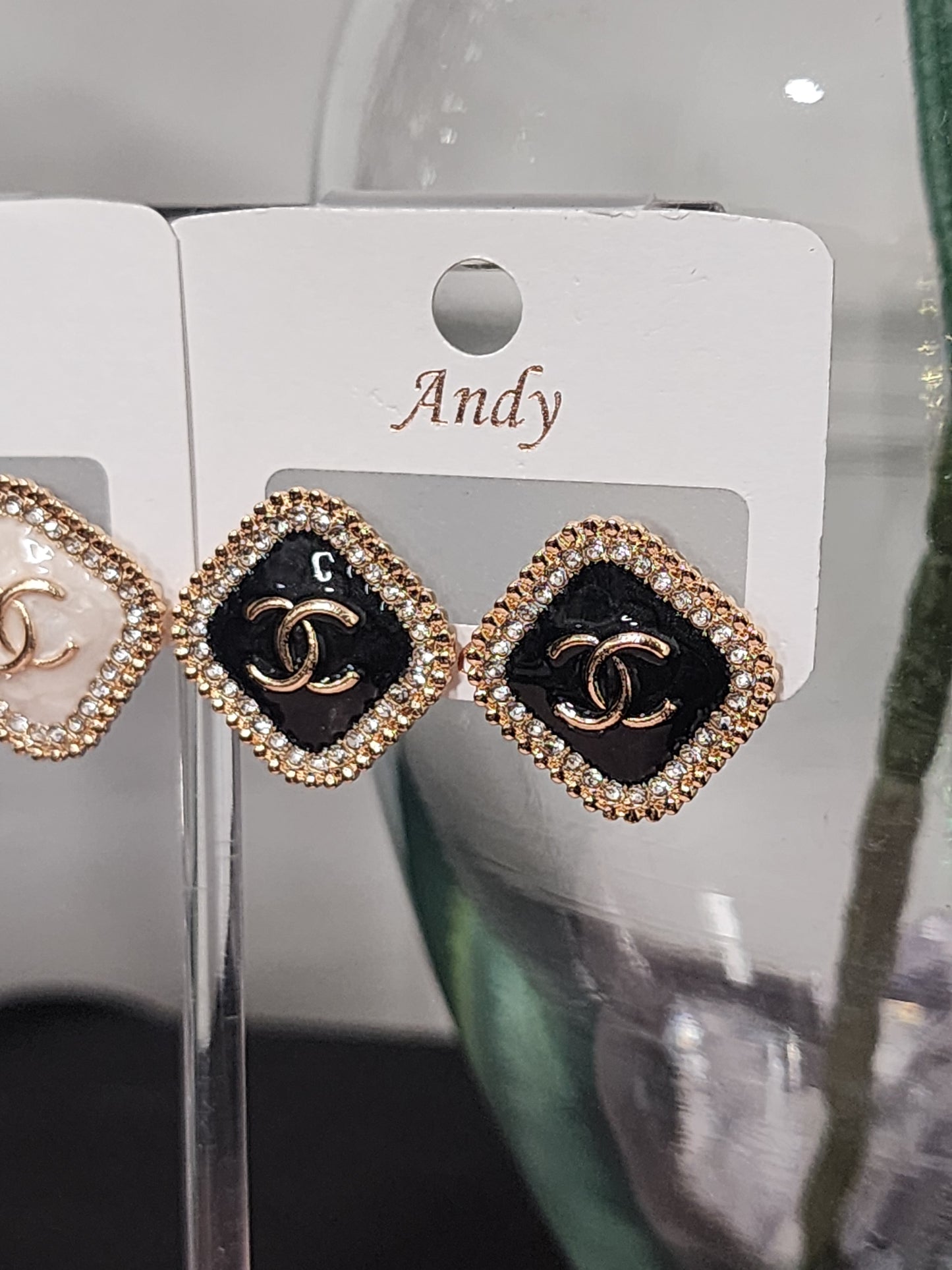 Gold and Silver Square Earrings (ON SALE)