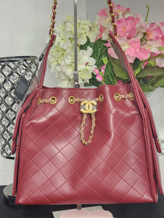 Burgundy Hobo Style Handbag (ON Sale)