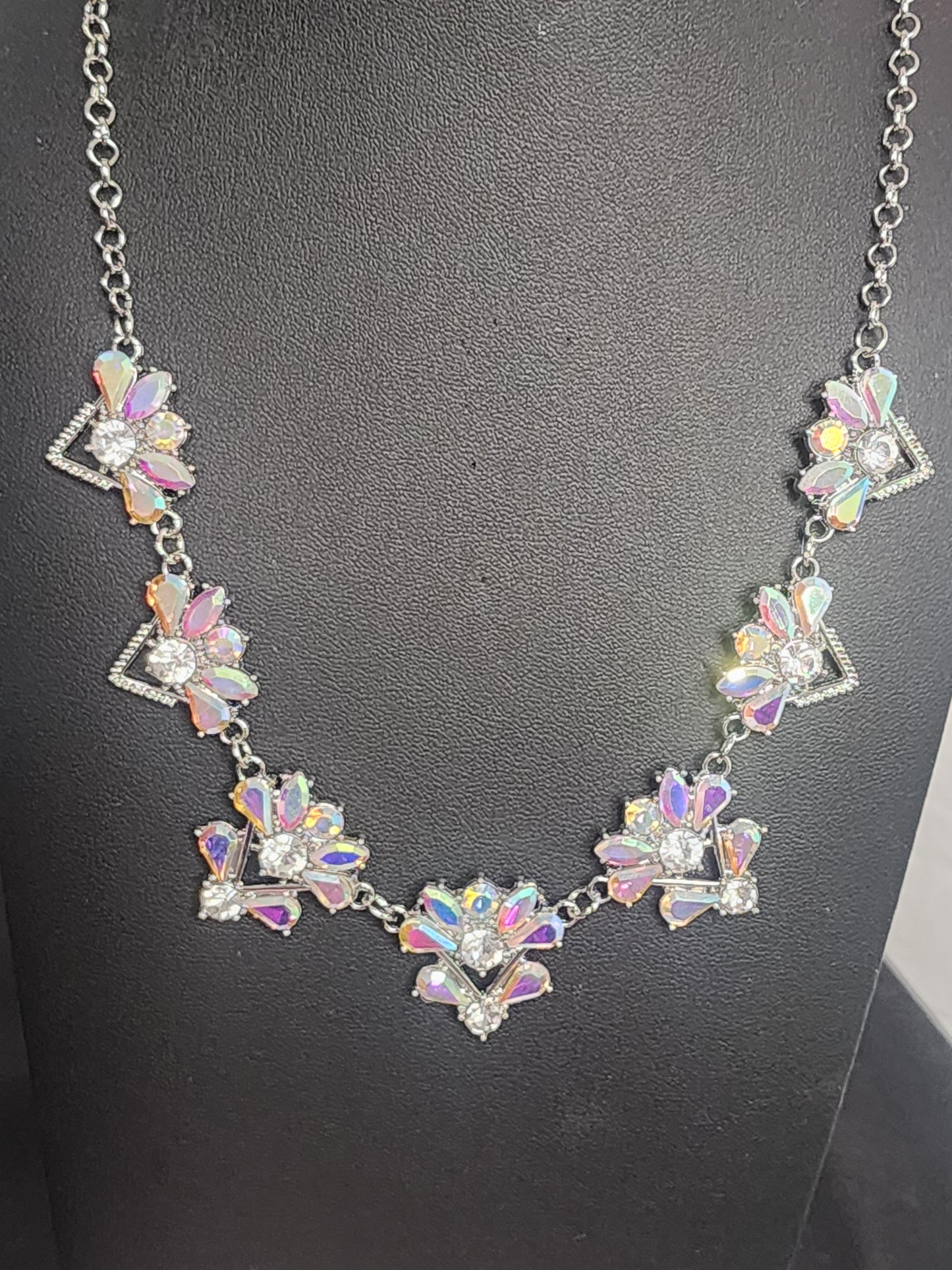Silver Multi Colored Necklaces with Earrings Sets