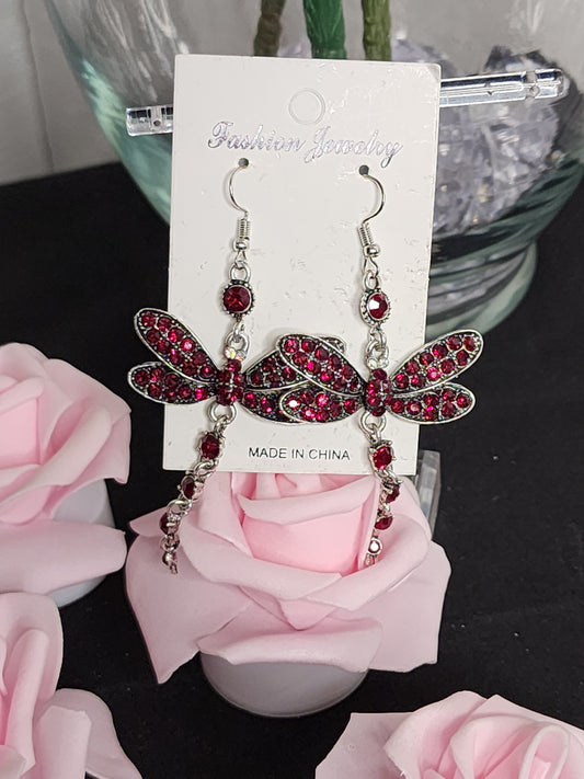 Silver Dragonfly Earrings