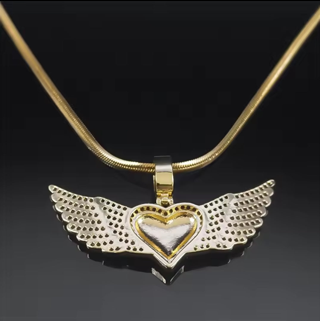 Gold or Silver Angel Wing Stainless Steel Necklaces