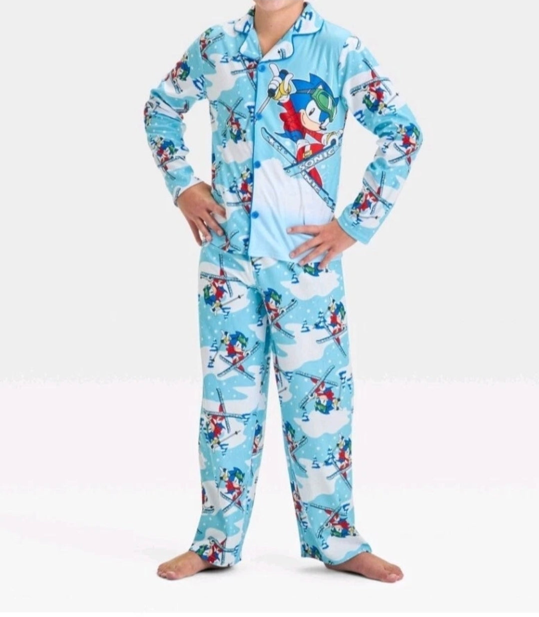 Boys Sonic Hedgehog, 2 Piece Pajama Set (SIZE 10-12)