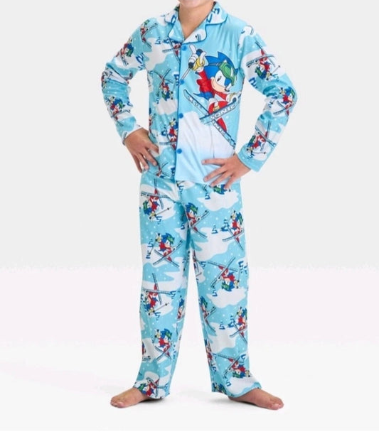 Boys Sonic Hedgehog, 2 Piece Pajama Set (SIZE 10-12)