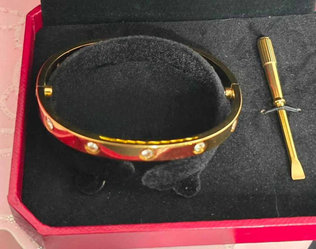 Gold, Silver or Rose Gold Stainless Steel Love Bracelets ALL come with Gift Box,Gift Bag and Soft Jewelry Bag or Earrings (ON SALE)