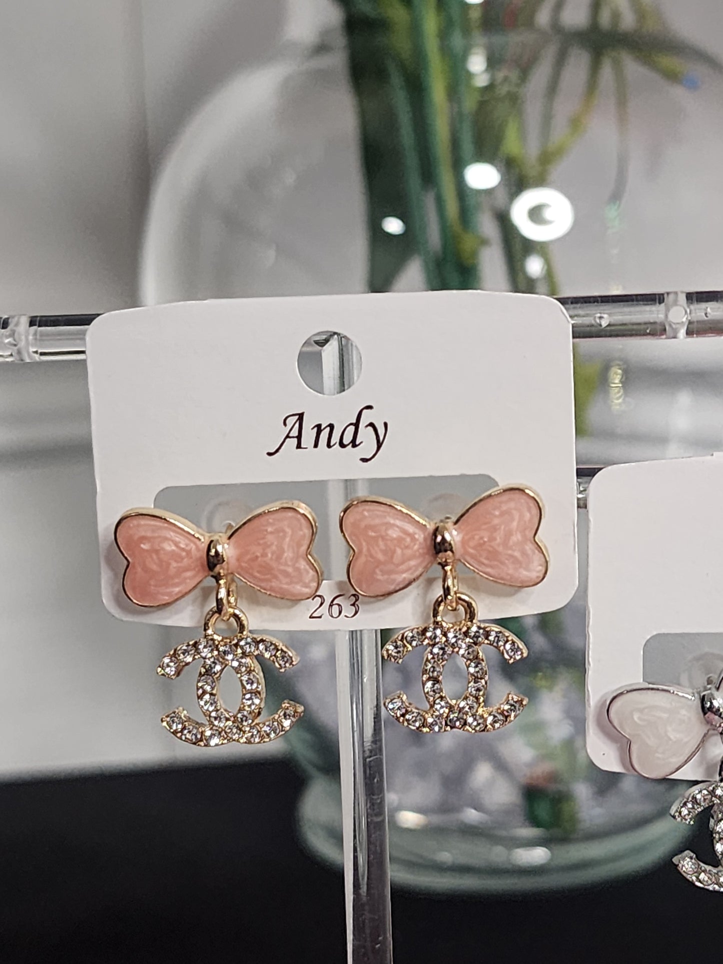 Gold and Silver Fashion Bow Pearl Drop or Heart Earrings