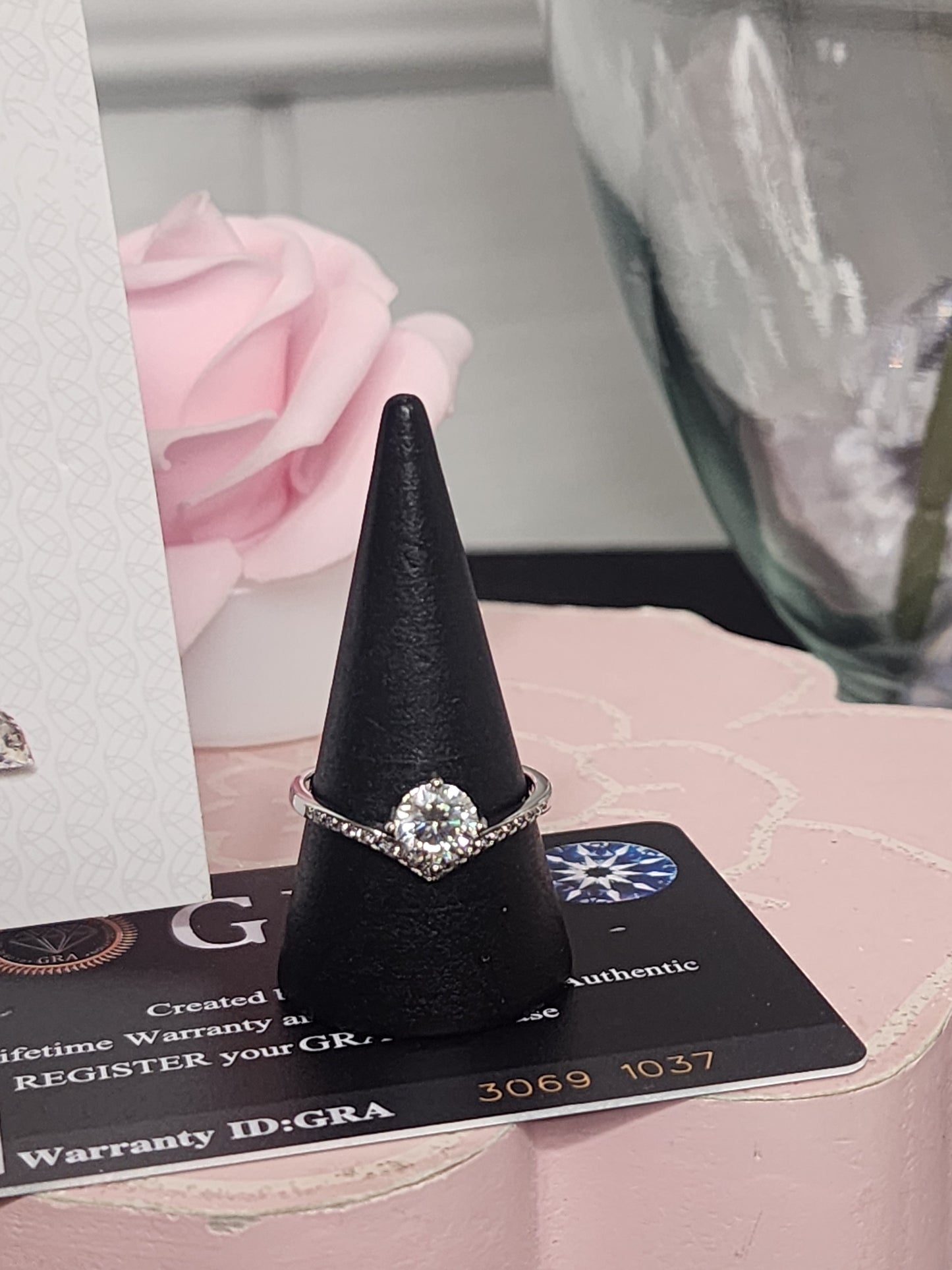 1.0CT Moissanite White White Gold Ring