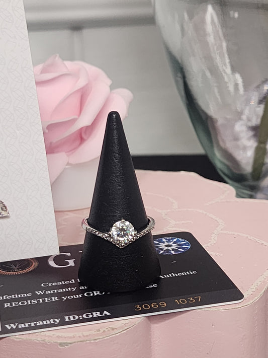 1.0CT Moissanite White White Gold Ring