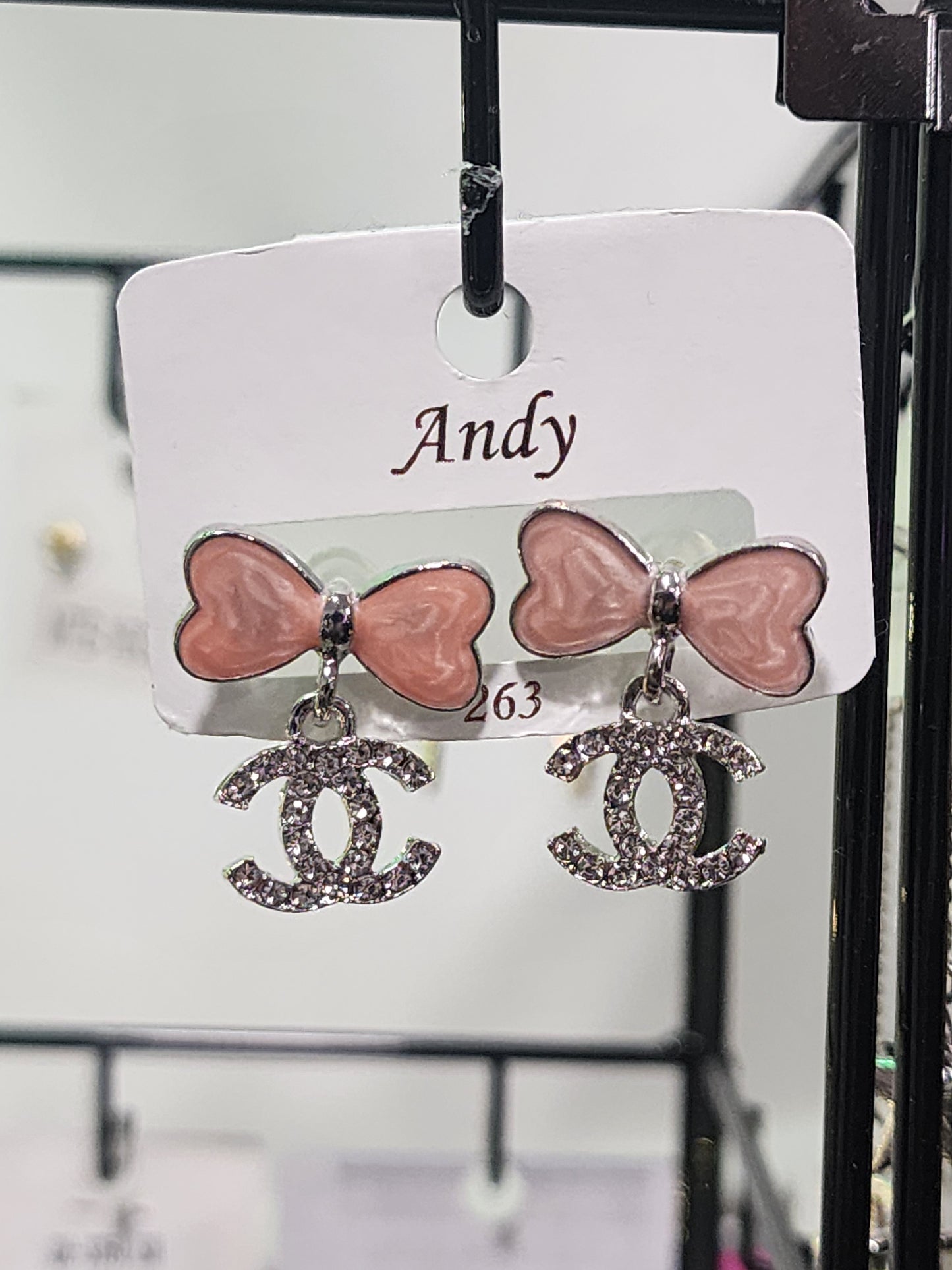 Gold and Silver Fashion Bow Pearl Drop or Heart Earrings