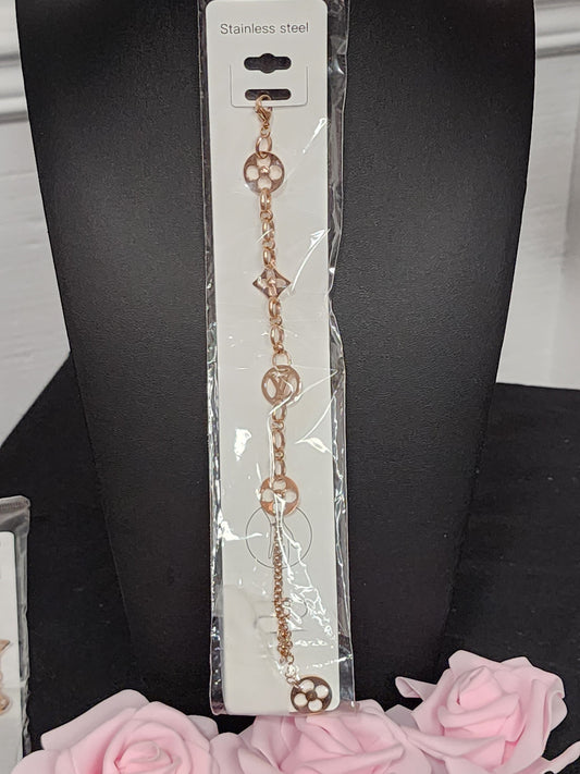 Fashion Inspired Rose Gold Stainless Steel Bracelet