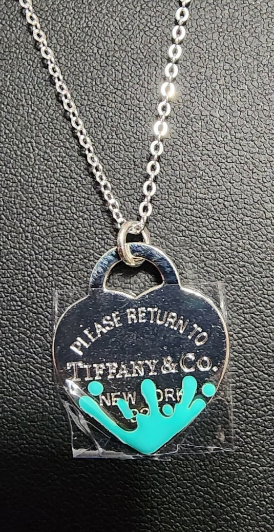 Dripping Hearts, Silver Stainless Steel Necklaces